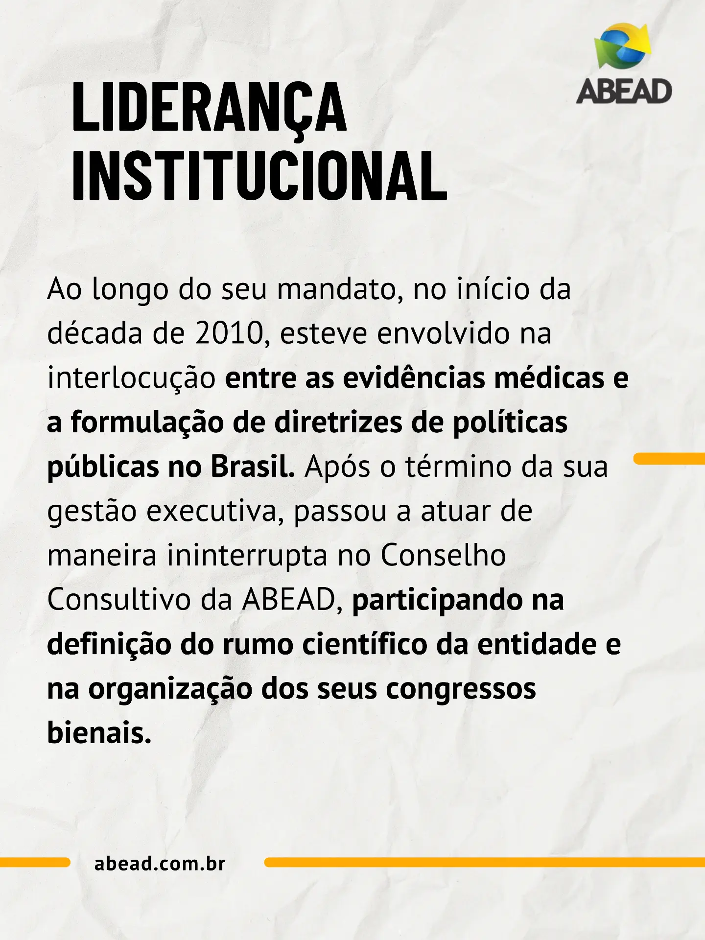 Liderança institucional na ABEAD.